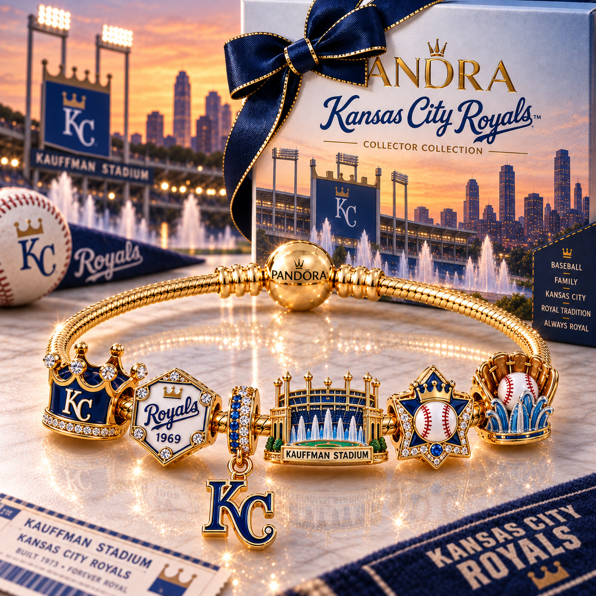 KCR Gold Charm Bracelet Set NHVH