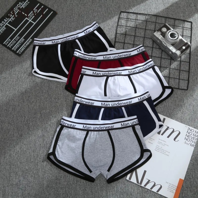 Mens Underwear Boxers Pack Cotton Men's Panties Breathable Solid Boxershorts Male Mid Waist Underpants Boxer Hombre Men Shorts
